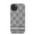 DKNY PU Leather Checkered Pattern and Stripe Apple iPhone 13 hátlap tok, bézs