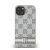 DKNY PU Leather Checkered Pattern and Stripe Apple iPhone 15 hátlap tok, bézs