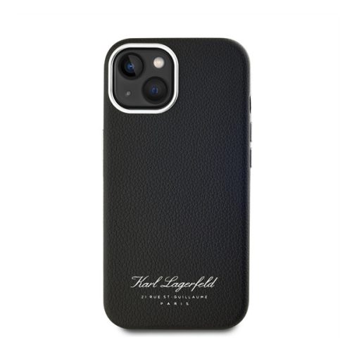 Karl Lagerfeld Grained PU Hotel RSG iPhone 15 hátlap tok, fekete