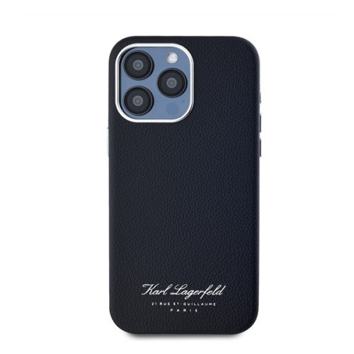 Karl Lagerfeld Grained PU Hotel RSG iPhone 15 Pro hátlap tok, fekete