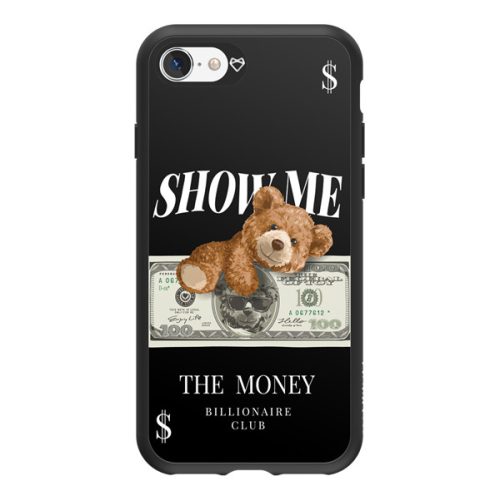 Apple iPhone 7 / 8 / SE (2020) / SE (2022), Műanyag hátlap védőtok + szilikon, közepesen ütésálló, Show Me The Money minta, Mobilfox Full Shock, mintás/fekete