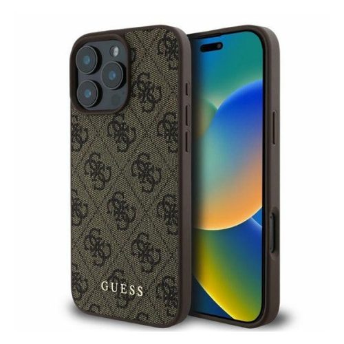 Guess 4G Classic Apple iPhone 16 Pro hátlap tok, barna