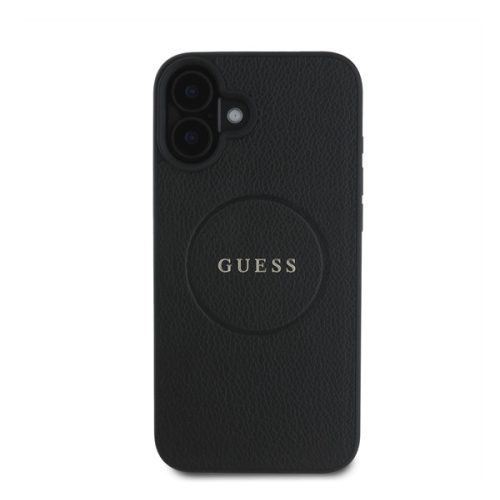 Guess PU Grained Classic Logo MagSafe Apple iPhone 16 Plus MagSafe kompatibilis hátlap tok, fekete