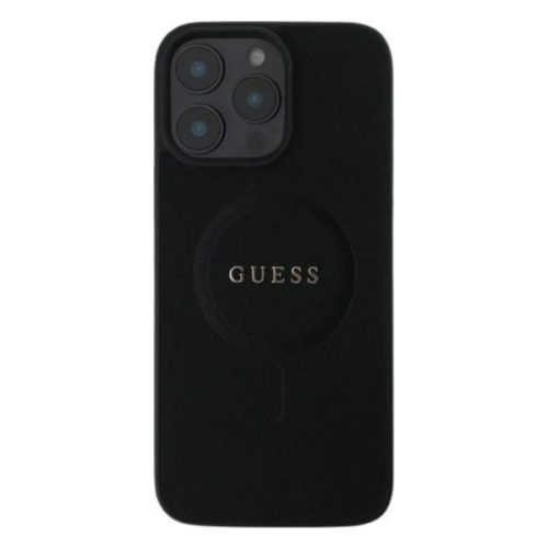 Guess Saffiano Classic Logo Apple iPhone 16 Plus Magsafe kompatibilis hátlap tok, fekete