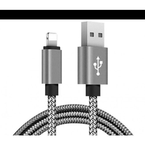 Extra strapabíró 1 méteres Lightning Iphone gyorstöltő és USB adatkábel - Szürke