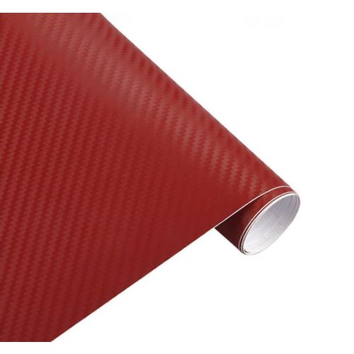 Karbon fólia, autófólia (127 x 15 cm) Piros