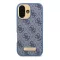 Guess 4G Logo Plate iPhone 16 Pro MagSafe kemény hátlap tok, kék GUHMP16LU4GPRB
