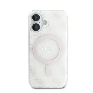   Guess IML 4G Background iPhone 16 Plus MagSafe kemény hátlap tok, fehér GUHMP16MH4DTEH