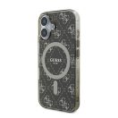 Guess IML 4G Background iPhone 16 Plus MagSafe kemény hátlap tok, barna GUHMP16MH4DTEW