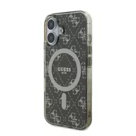   Guess IML 4G Background iPhone 16 Plus MagSafe kemény hátlap tok, barna GUHMP16MH4DTEW