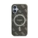 Guess IML 4G Background iPhone 16 Plus MagSafe kemény hátlap tok, barna GUHMP16MH4DTEW