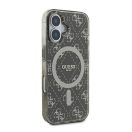 Guess IML 4G Background iPhone 16 Plus MagSafe kemény hátlap tok, barna GUHMP16MH4DTEW