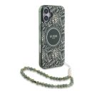 Guess IML Flowers Allover Electro iPhone 16 Plus kemény hátlap tok pánttal, zöld GUHMP16LHCPOFPH