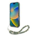 Guess IML Flowers Allover Electro iPhone 16 Plus kemény hátlap tok pánttal, zöld GUHMP16LHCPOFPH