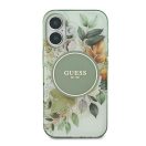 Guess IML Flower & Tonal Circle iPhone 16 Plus kemény hátlap tok, zöld GUHMP16MHFWBDCEN