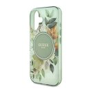 Guess IML Flower & Tonal Circle iPhone 16 Plus kemény hátlap tok, zöld GUHMP16MHFWBDCEN