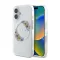 Guess IML Flowers Wreath iPhone 16 Plus MagSafe kemény hátlap tok, átlátszó GUHMP16MHFWFCT