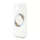 Guess IML Flowers Wreath iPhone 16 Plus MagSafe kemény hátlap tok, átlátszó GUHMP16MHFWFCT