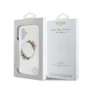 Guess IML Flowers Wreath iPhone 16 Plus MagSafe kemény hátlap tok, átlátszó GUHMP16MHFWFCT