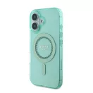 Guess IML Rhinestones MagSafe iPhone 16 Plus kemény hátlap tok, zöld GUHMP16MPFTDTEN