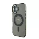 Guess IML Rhinestones MagSafe iPhone 16 Plus kemény hátlap tok, fekete GUHMP16MPFTDTEK
