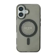   Guess IML Rhinestones MagSafe iPhone 16 Plus kemény hátlap tok, fekete GUHMP16MPFTDTEK