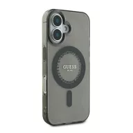   Guess IML Rhinestones MagSafe iPhone 16 Plus kemény hátlap tok, fekete GUHMP16MPFTDTEK