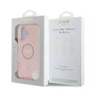Guess IML Rhinestones MagSafe iPhone 16 Plus kemény hátlap tok, rózsaszín GUHMP16MPFTDTEP