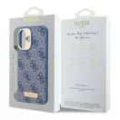 Guess 4G Logo Plate iPhone 16 Plus MagSafe kemény hátlap tok, kék GUHMP16MU4GPRB
