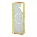 Guess IML Peony On 4G Background iPhone 16 MagSafe kemény hátlap tok, barna GUHMP16SH4PYEEW