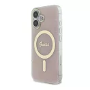 Guess IML 4G MagSafe iPhone 16 MagSafe kemény hátlap tok, rózsaszín GUHMP16SH4STP
