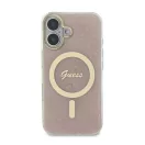 Guess IML 4G MagSafe iPhone 16 MagSafe kemény hátlap tok, rózsaszín GUHMP16SH4STP