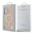 Guess IML 4G MagSafe iPhone 16 MagSafe kemény hátlap tok, rózsaszín GUHMP16SH4STP