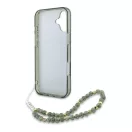 Guess IML Flowers Allover Electro iPhone 16 kemény hátlap tok pánttal, zöld GUHMP16SHCPOFPA