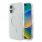 Guess IML Glitter Circle iPhone 16 MagSafe kemény hátlap tok, átlátszó GUHMP16SHFGERET