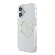   Guess IML Glitter Circle iPhone 16 MagSafe kemény hátlap tok, átlátszó GUHMP16SHFGERET