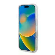   Guess IML Glitter Circle iPhone 16 MagSafe kemény hátlap tok, átlátszó GUHMP16SHFGERET