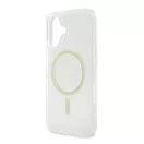 Guess IML Glitter Circle iPhone 16 MagSafe kemény hátlap tok, átlátszó GUHMP16SHFGERET