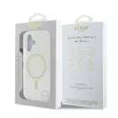 Guess IML Glitter Circle iPhone 16 MagSafe kemény hátlap tok, átlátszó GUHMP16SHFGERET