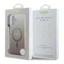 Guess IML Glitter Gradient iPhone 16 MagSafe kemény hátlap tok, barna GUHMP16SHGRCELW