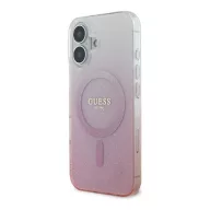   Guess IML Glitter Gradient iPhone 16 MagSafe kemény hátlap tok, rózsaszín GUHMP16SHGRCELP