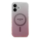Guess IML Glitter Gradient iPhone 16 MagSafe kemény hátlap tok, rózsaszín GUHMP16SHGRCELP