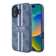   Guess 4G Printed Stripes iPhone 16 MagSafe kemény hátlap tok, kék GUHMP16SP4RPSB