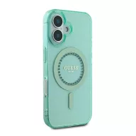   Guess IML Rhinestones MagSafe iPhone 16 kemény hátlap tok, zöld GUHMP16SPFTDTEN