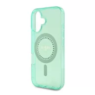   Guess IML Rhinestones MagSafe iPhone 16 kemény hátlap tok, zöld GUHMP16SPFTDTEN