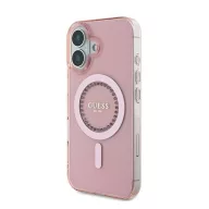   Guess IML Rhinestones MagSafe iPhone 16 kemény hátlap tok, rózsaszín GUHMP16SPFTDTEP