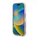 Guess IML Rhinestones MagSafe iPhone 16 kemény hátlap tok, rózsaszín GUHMP16SPFTDTEP