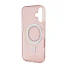 Guess IML Rhinestones MagSafe iPhone 16 kemény hátlap tok, rózsaszín GUHMP16SPFTDTEP