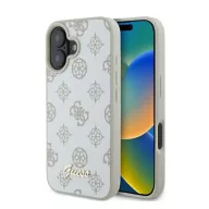   Guess Peony Script Logo iPhone 16 kemény hátlap tok, fehér GUHMP16SPGPYSH