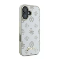   Guess Peony Script Logo iPhone 16 kemény hátlap tok, fehér GUHMP16SPGPYSH